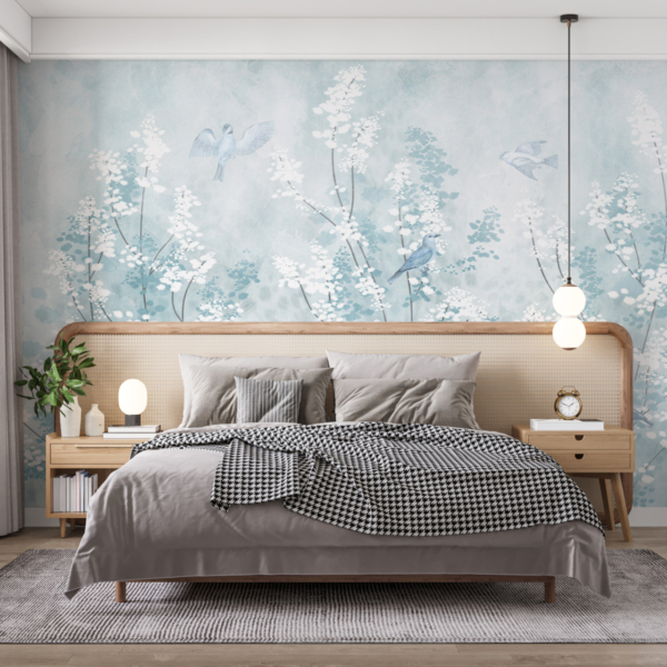 Tablou mural Flori Alb