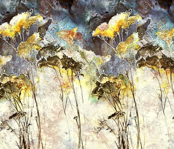 Mural de o pădure de plante galbene