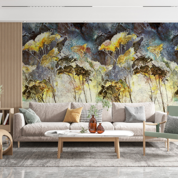 Mural de o pădure de plante galbene
