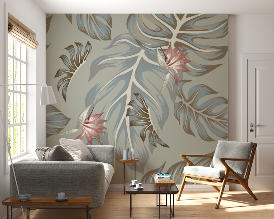 Mural de frunze de Monstera