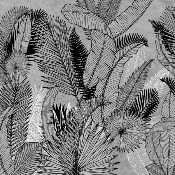 Wallpaper Leafs pe un fundal gri