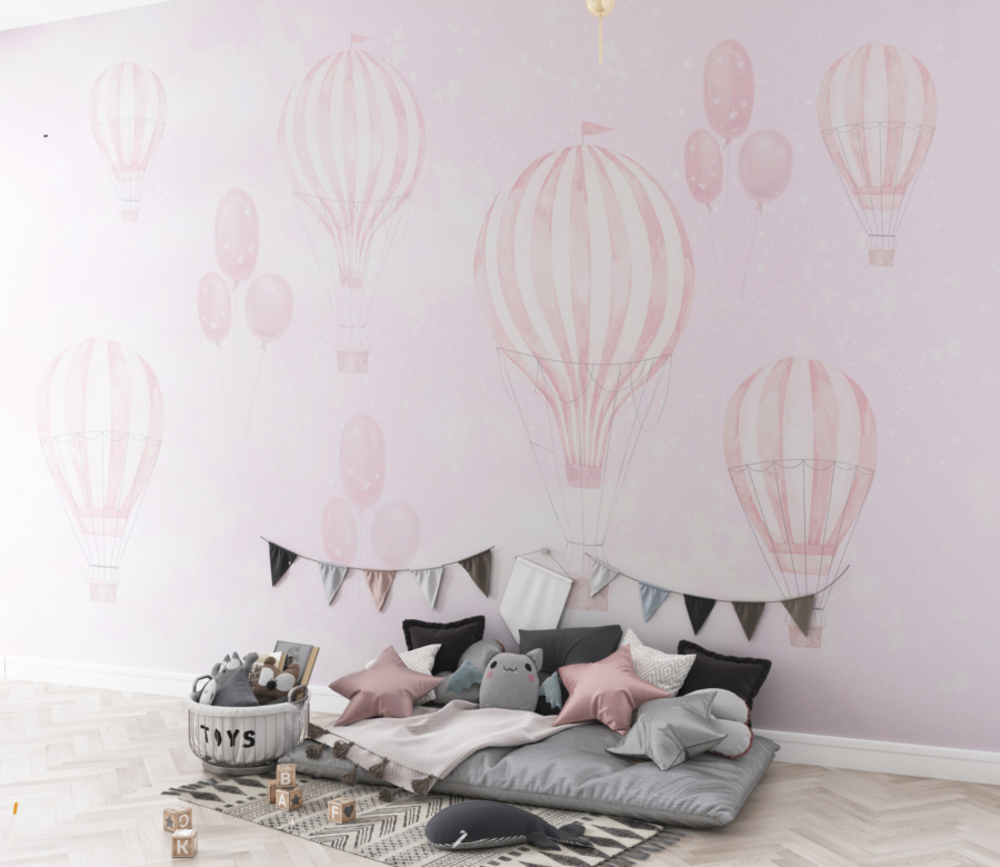 Foto tapet roz balon de zbor balon roz