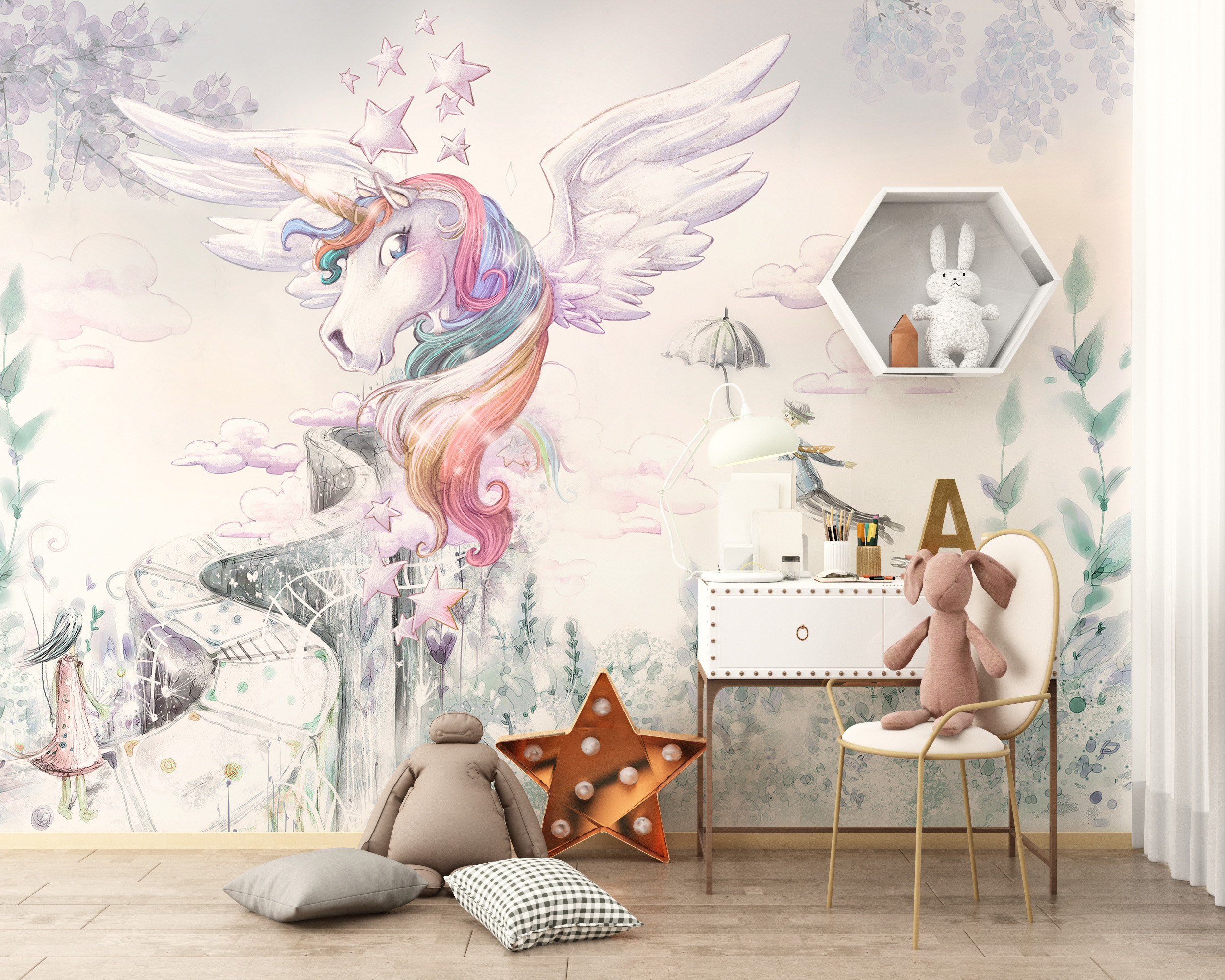 Micul Unicorn mural