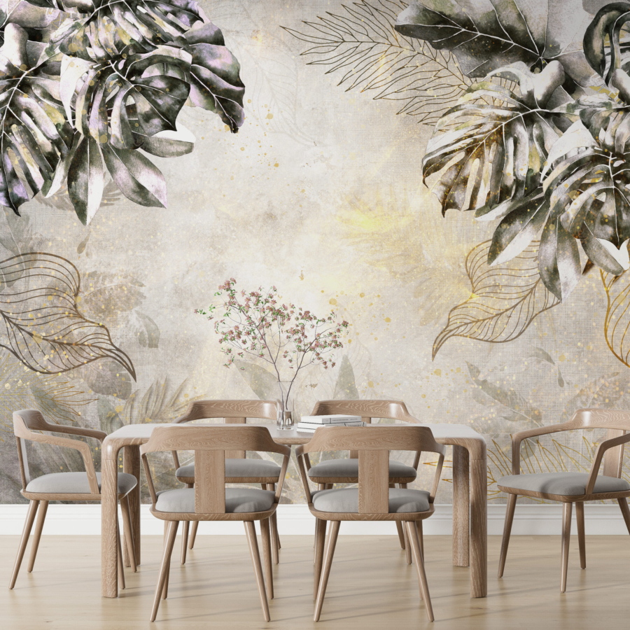 Monstera murală 3D