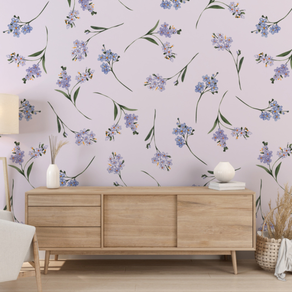 Blue Flower Motif tapet albastru