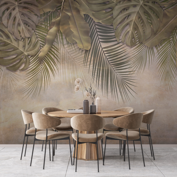 Mural Motivul tropical în lumină caldă
