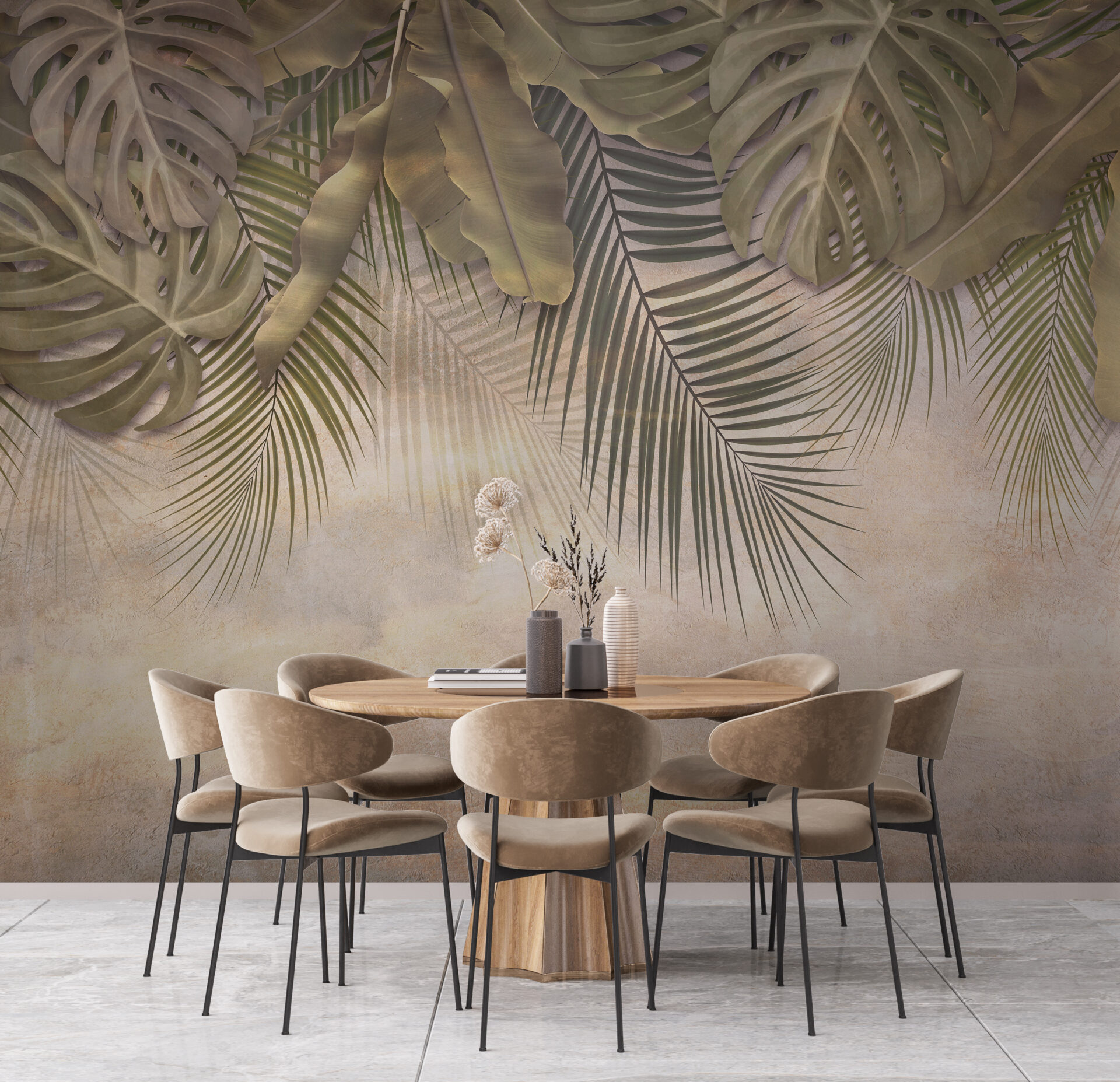 Mural Motivul tropical în lumină caldă