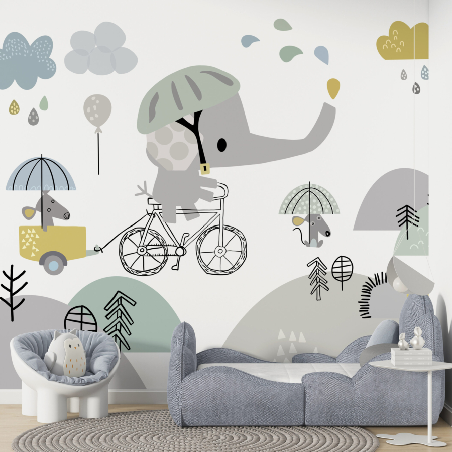 Elefant albastru tapet
