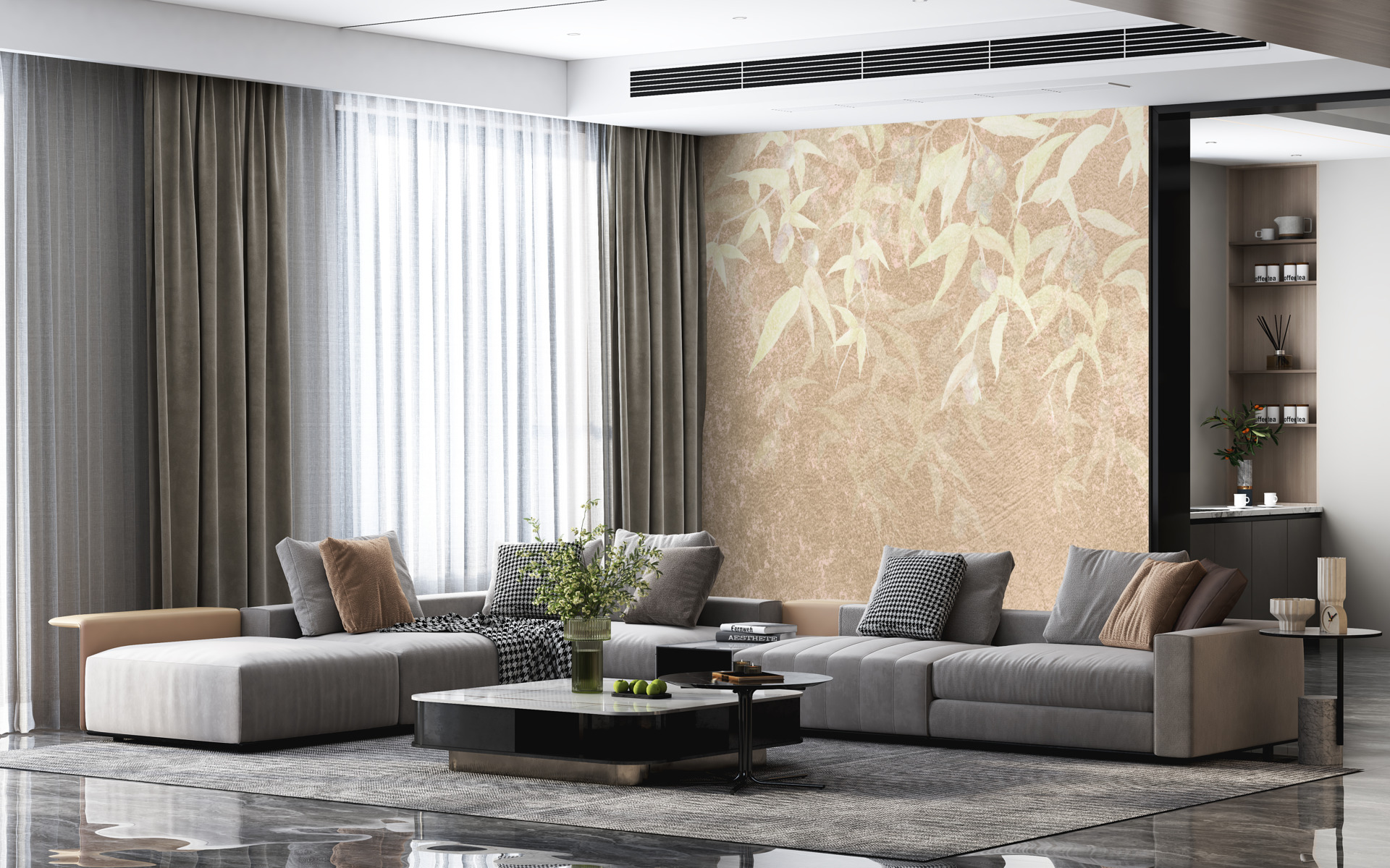 Tablou mural Frunze neclare pe perete