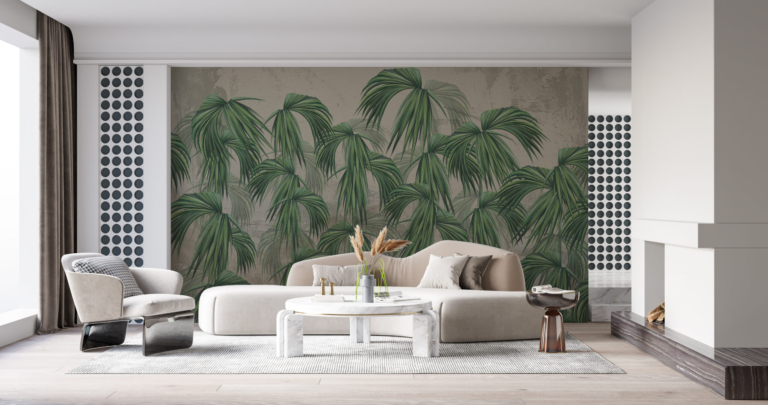 Fototapet Umbrele cu frunze tropicale