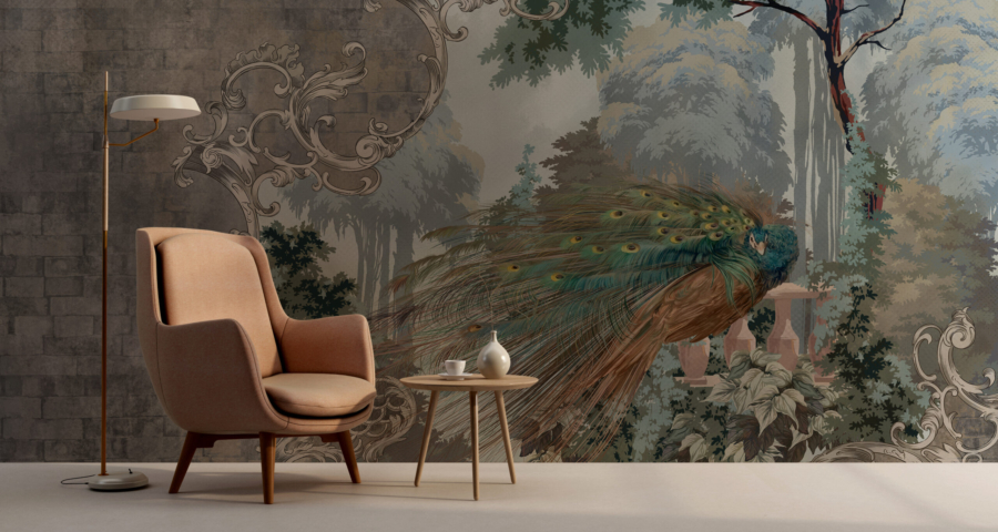 Mural Peacock pe perete