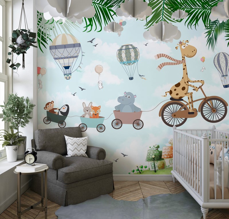 Muralul trenului aerian pentru copii