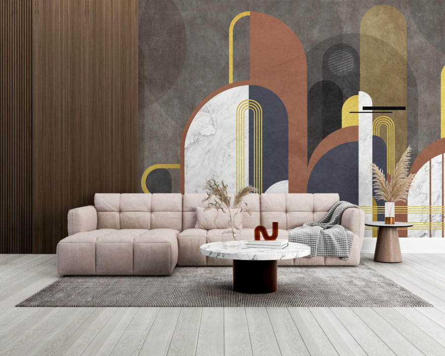 Wallpaper Semicircular Grafic