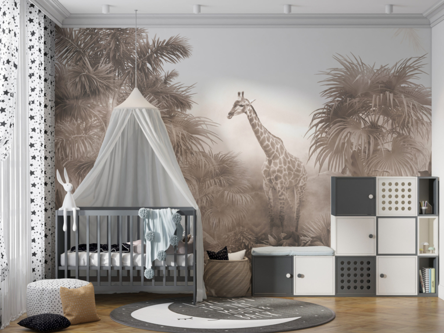 Portret mural al unei girafe