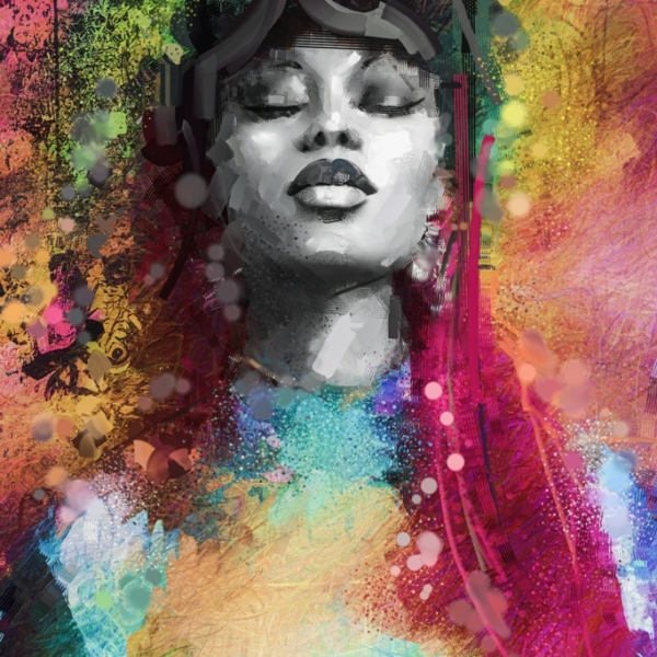 Portret mural în culori