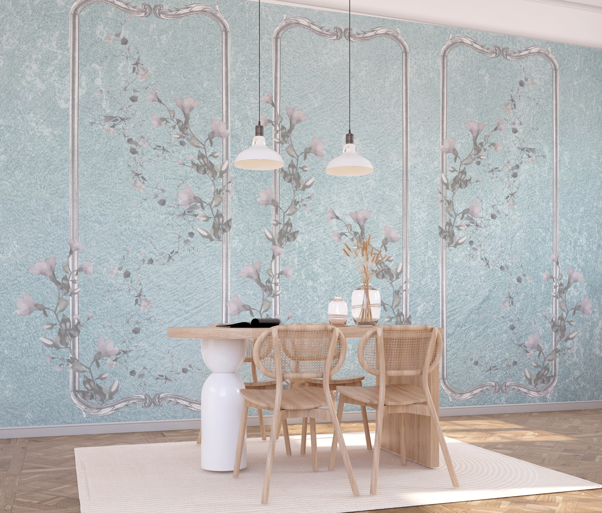 Tablou mural Motivul floral triplu