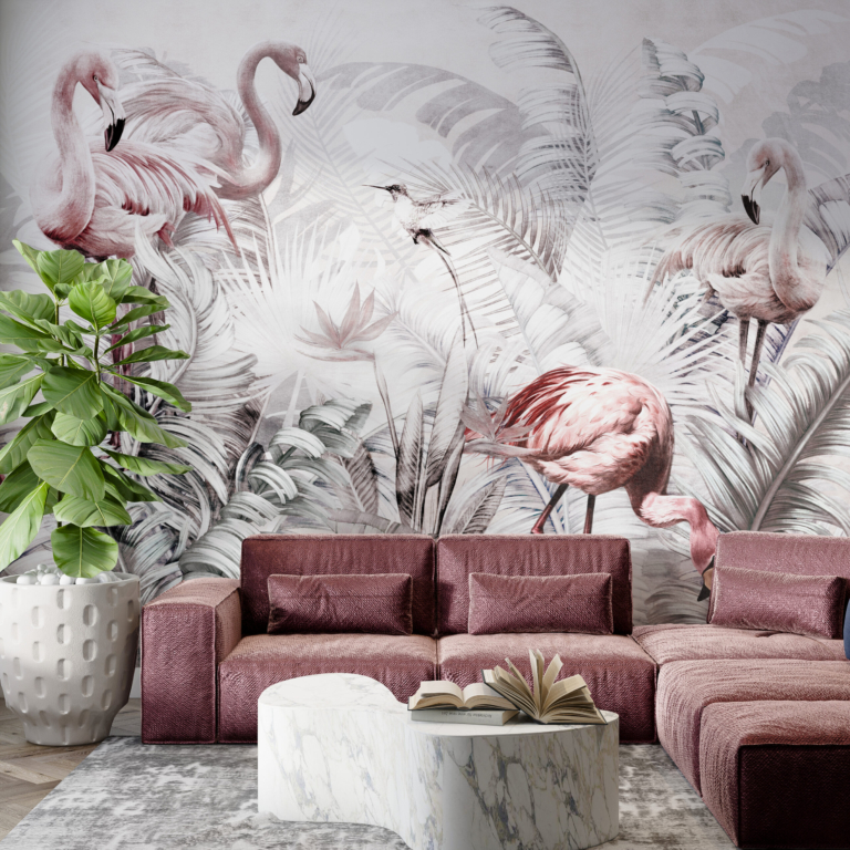 Fototapet Familia Flamingo