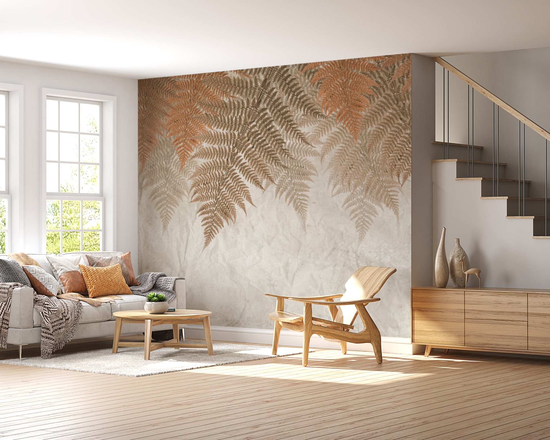 Mural de frunze roșii