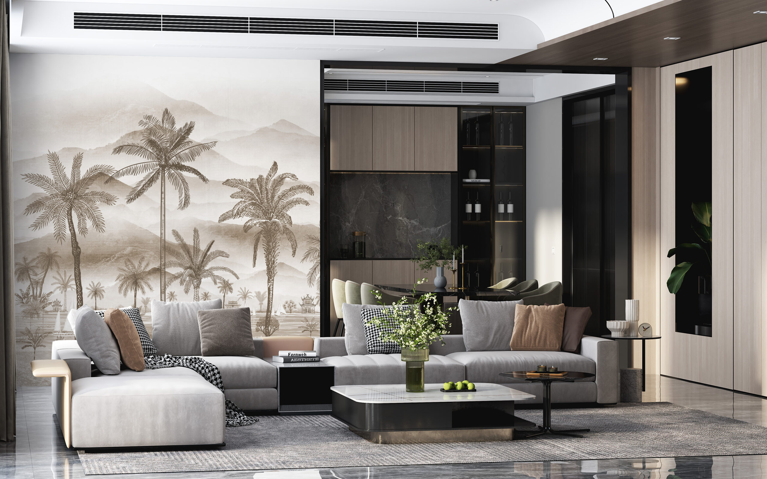 Desen exotic mural