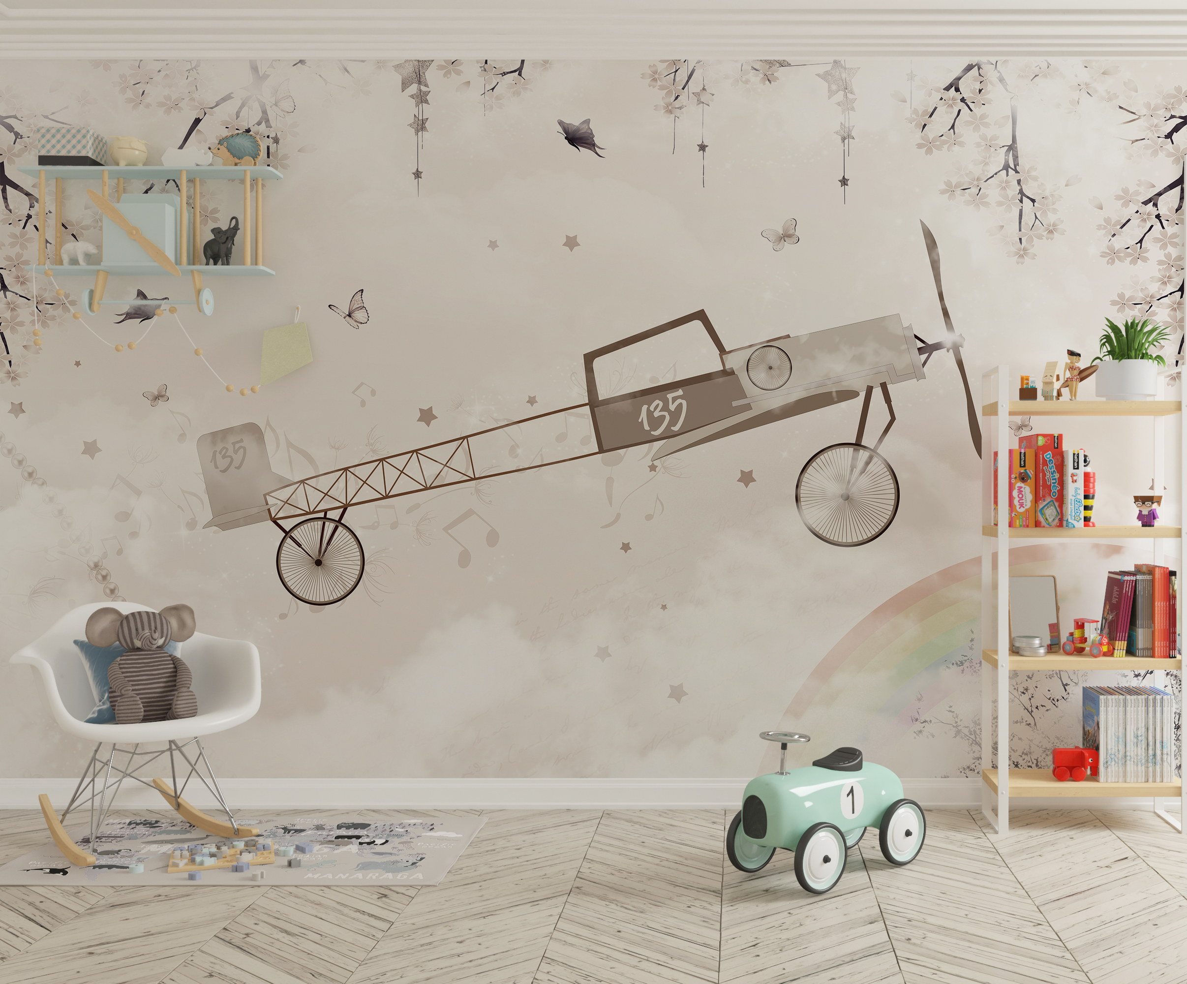 Mural Avion în cer