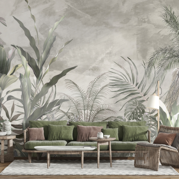 Perete mural de plante exotice