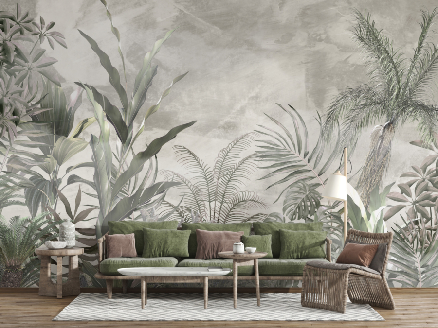 Perete mural de plante exotice