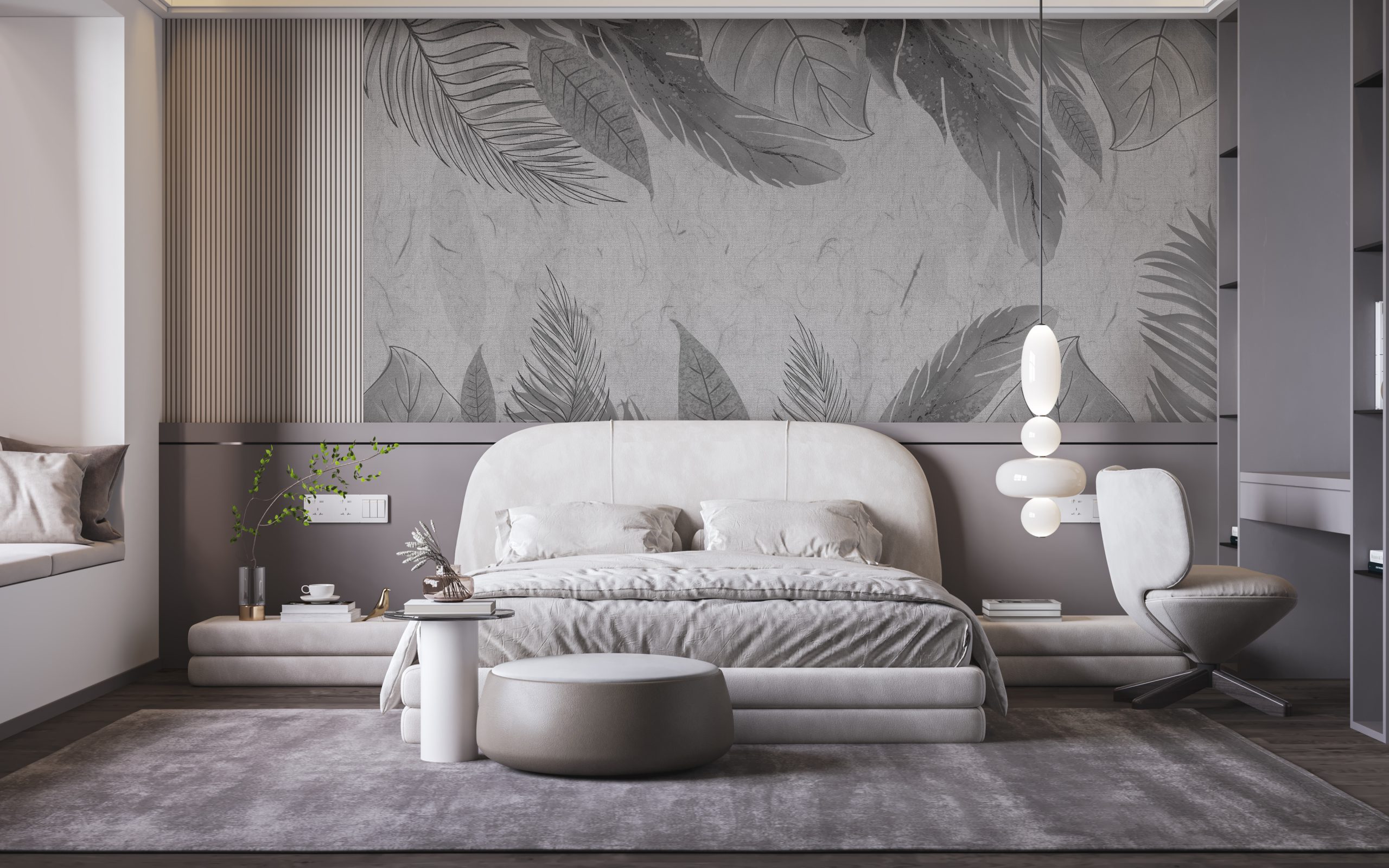 Tablou mural Grey Leaf Frame