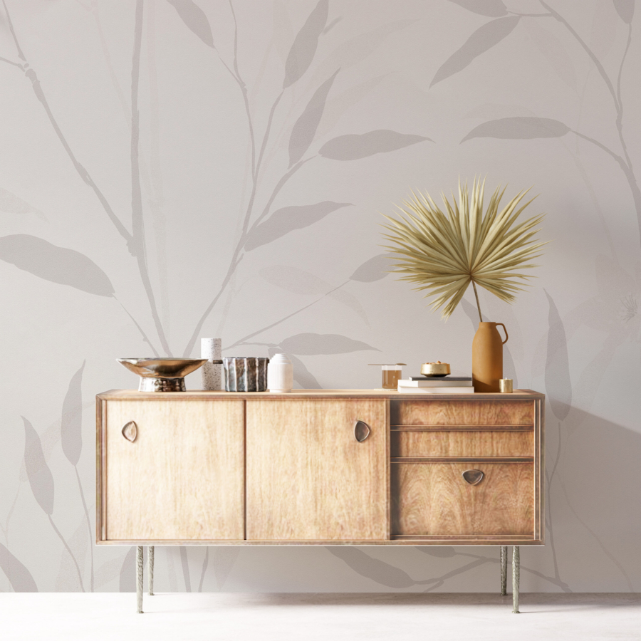 Mural Grey Plant