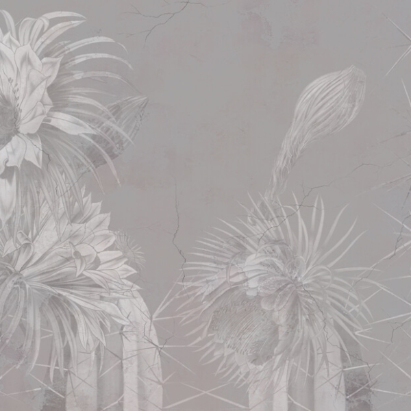 Perete mural Grey Flowers