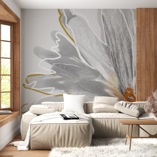 Perete mural Grey Flower