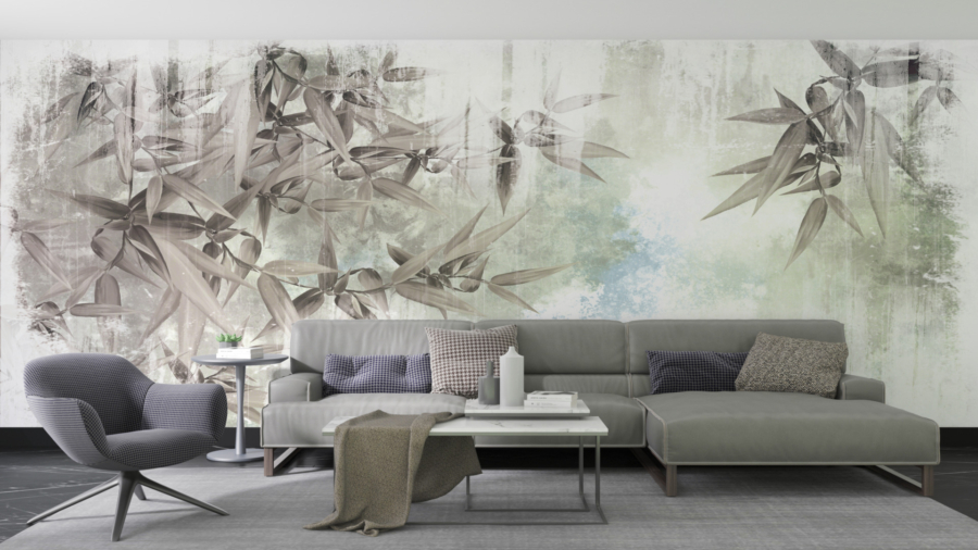 Tablou mural Gri Motivul plantelor