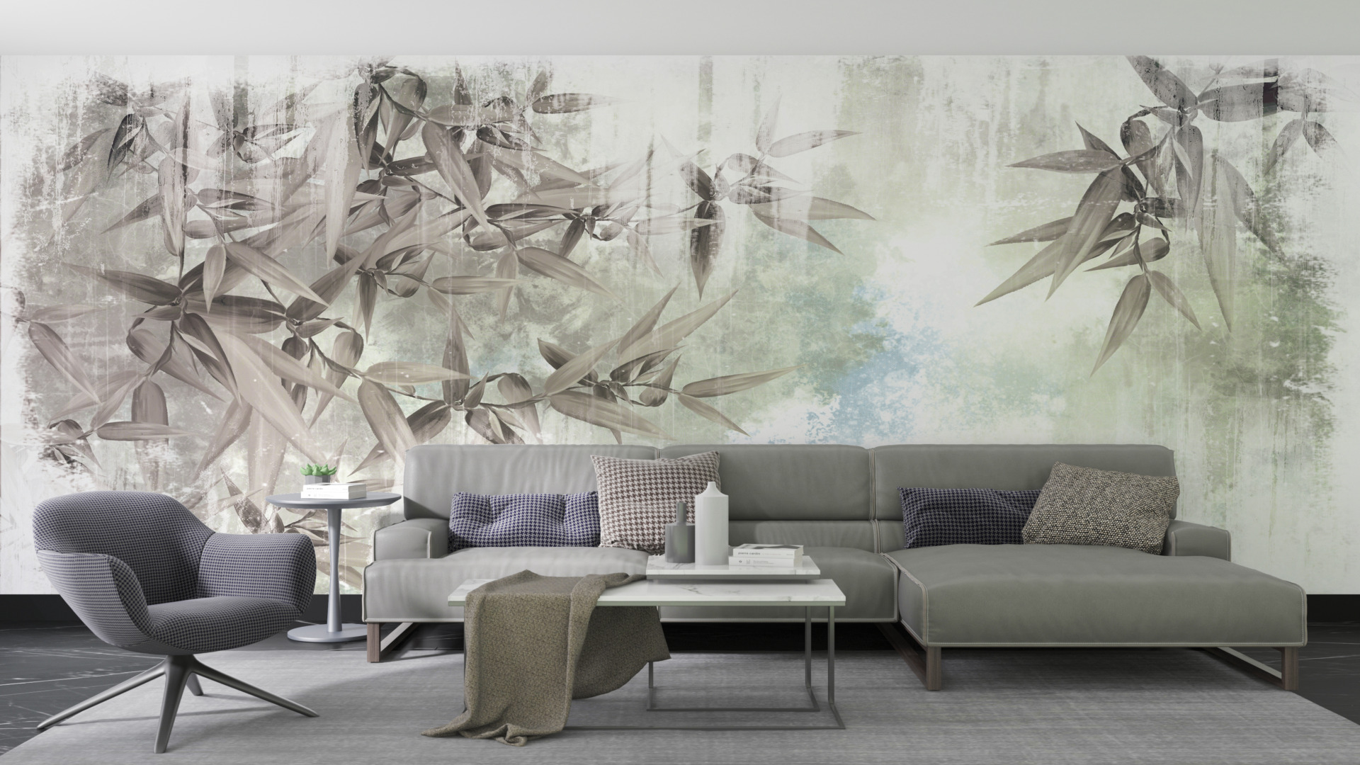 Tablou mural Gri Motivul plantelor