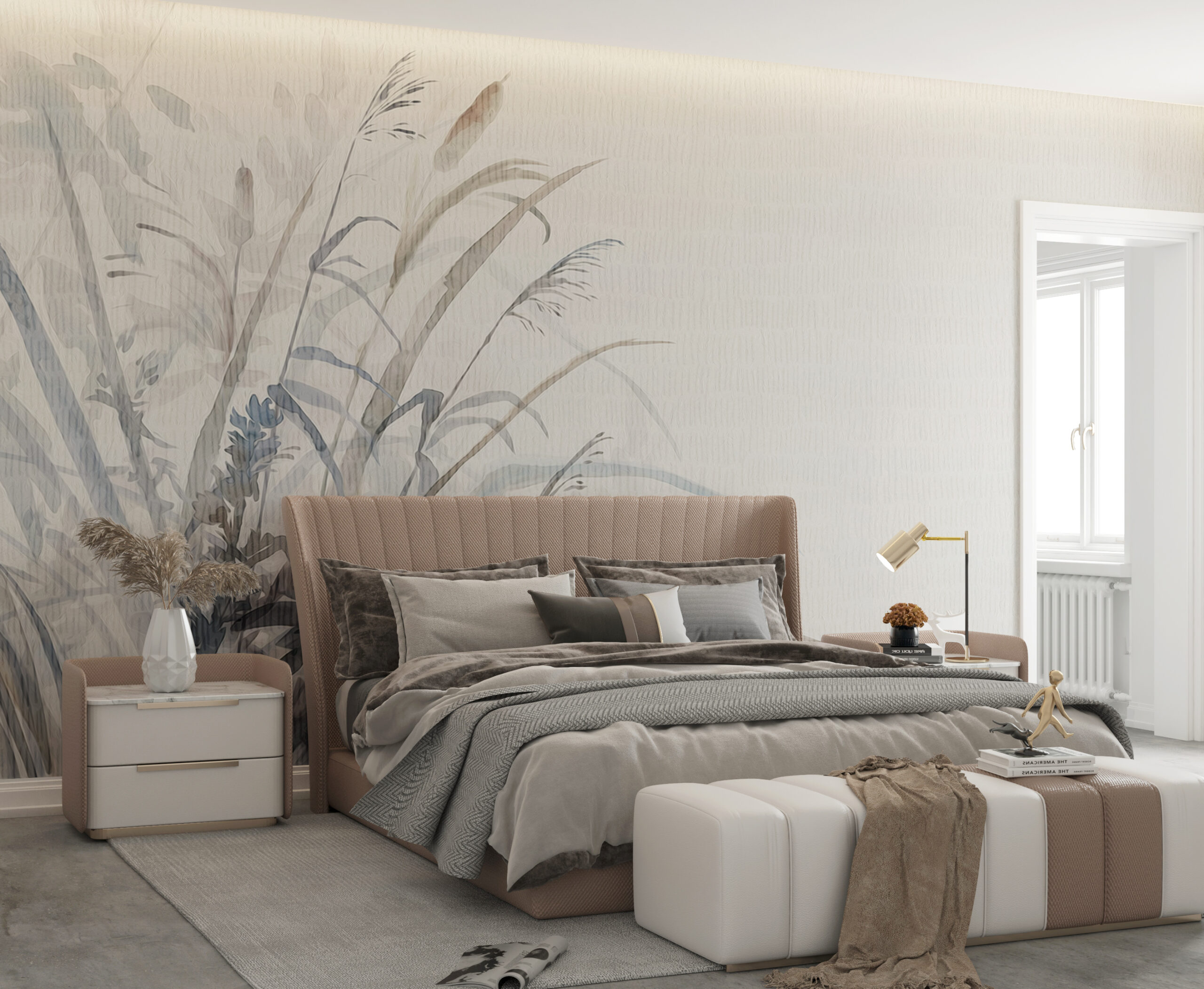 Mural de ierburi în ceață