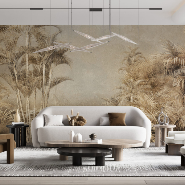 Mural Jungla tropicală în Sepia