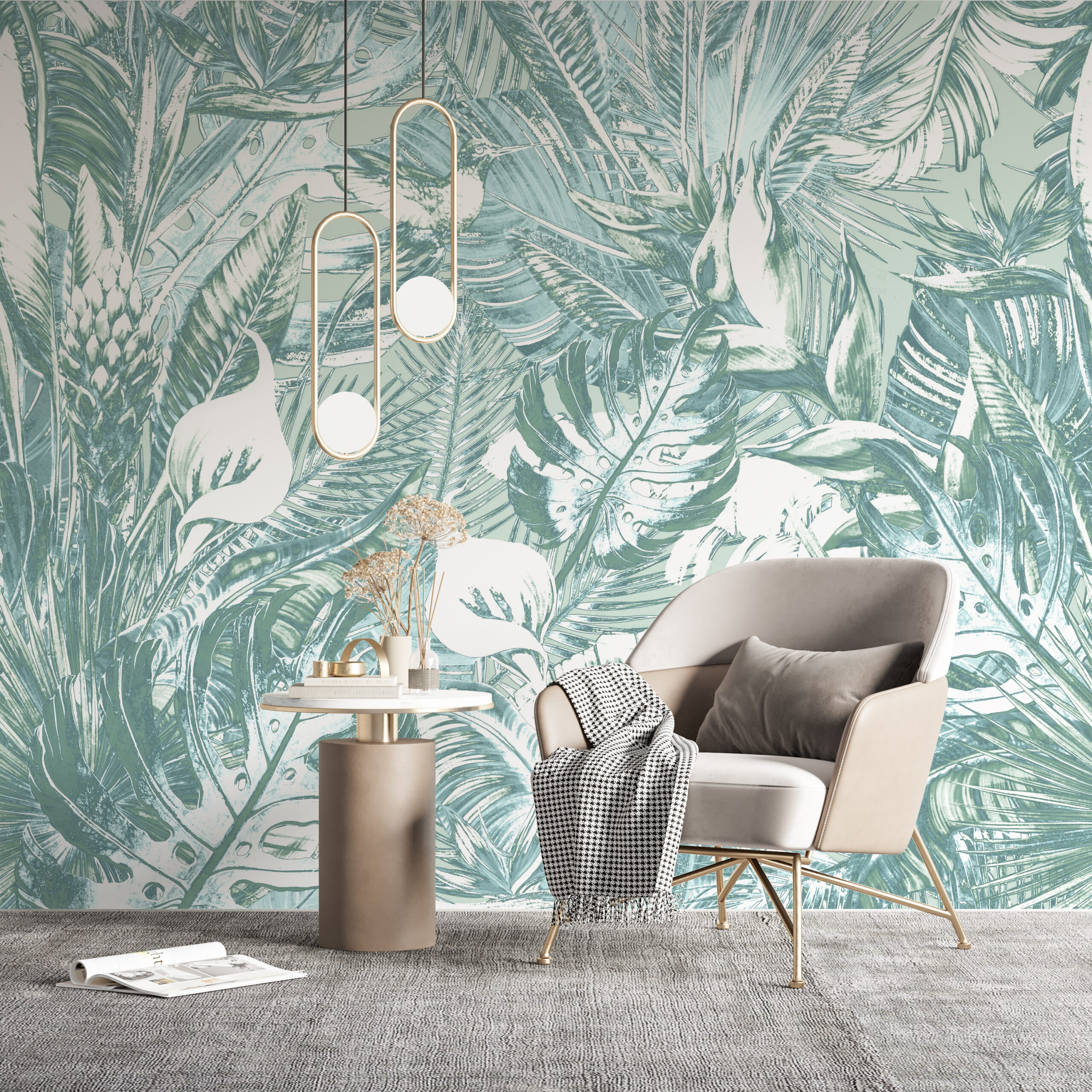 tapet verde tropical