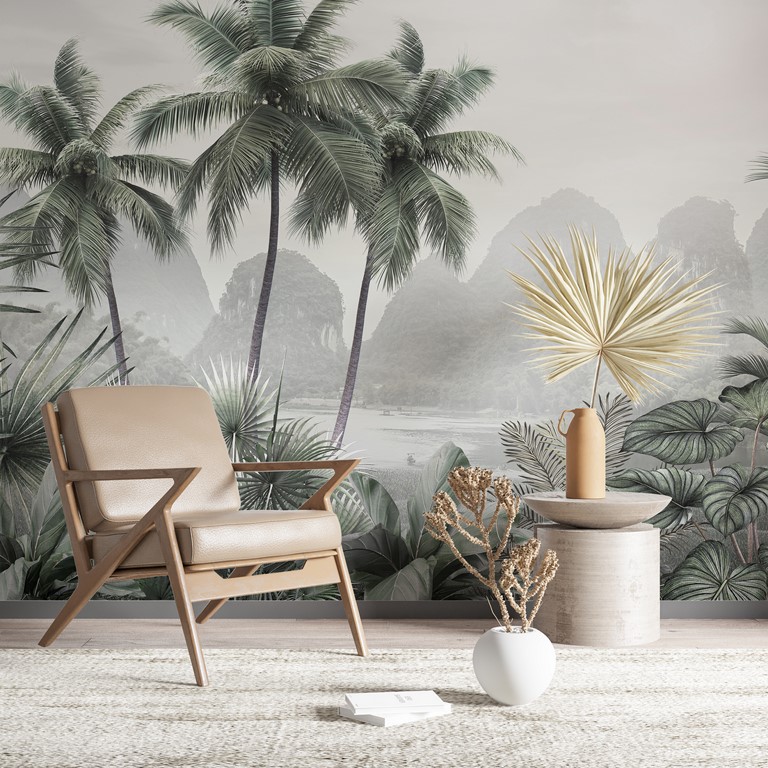Mural Munți tropicali dincolo de ceață