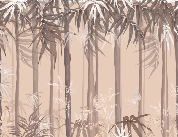 Phototape Pădure tropicală în culori calde