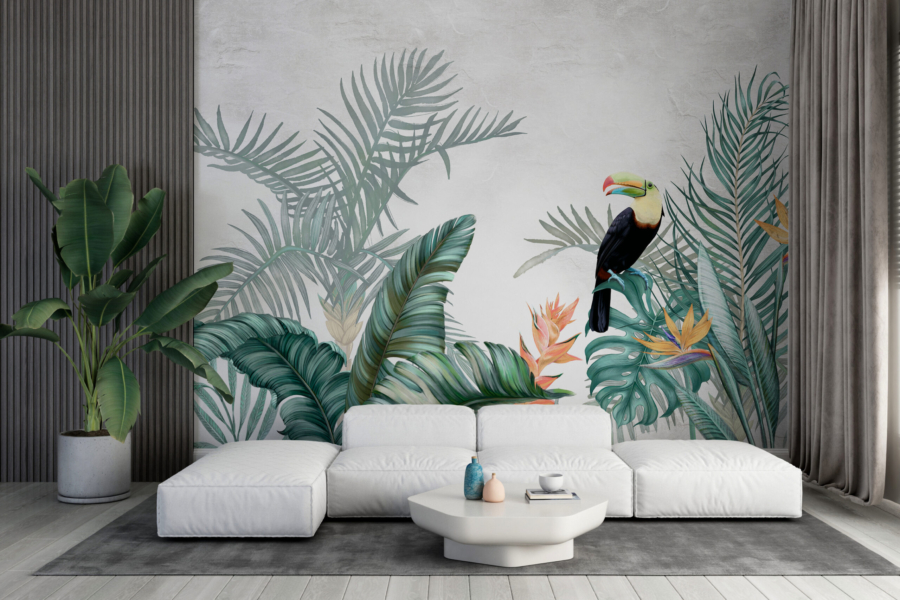 Mural Toucans în frunze