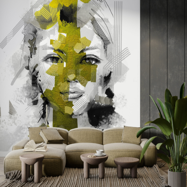 Mural Face in Green