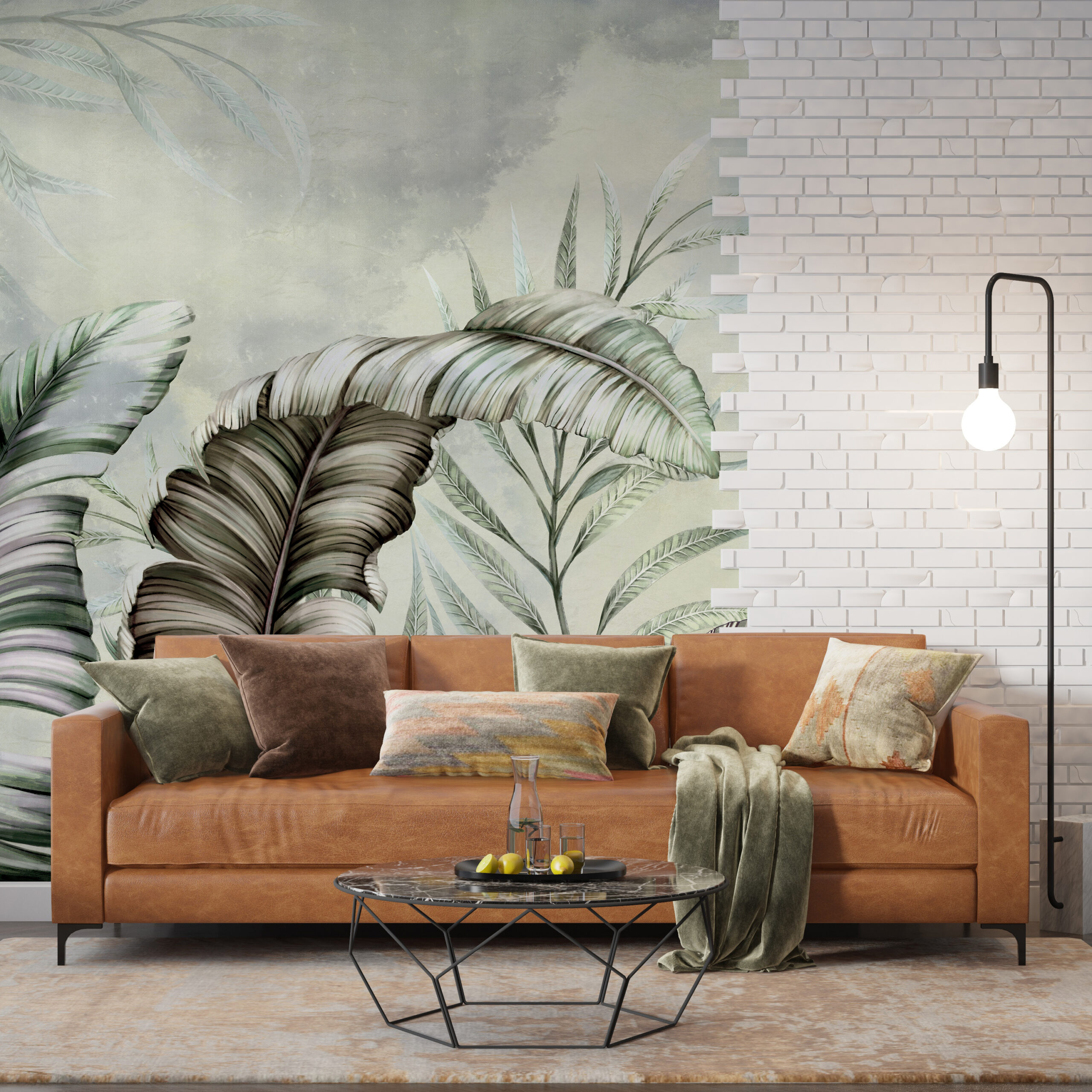 Mural în desișul de frunze lungi