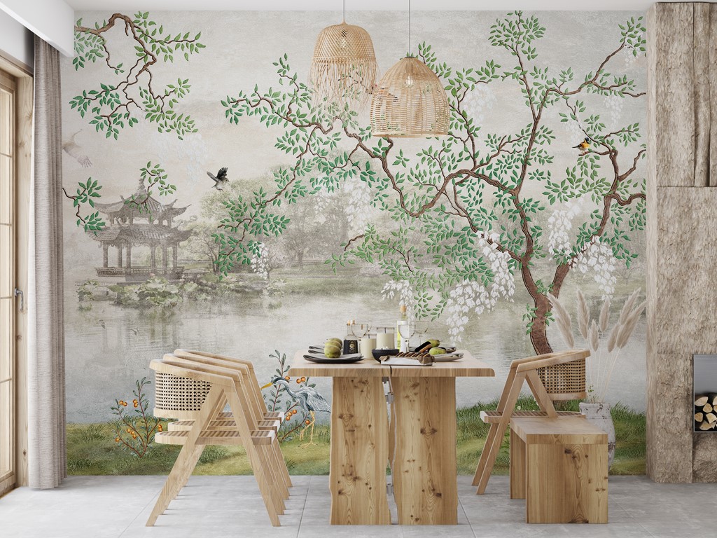 Mural într-o grădină japoneză