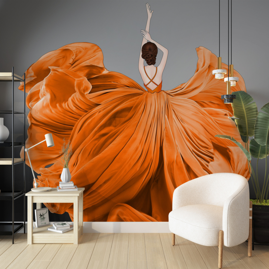 Mural într-o rochie frumoasă