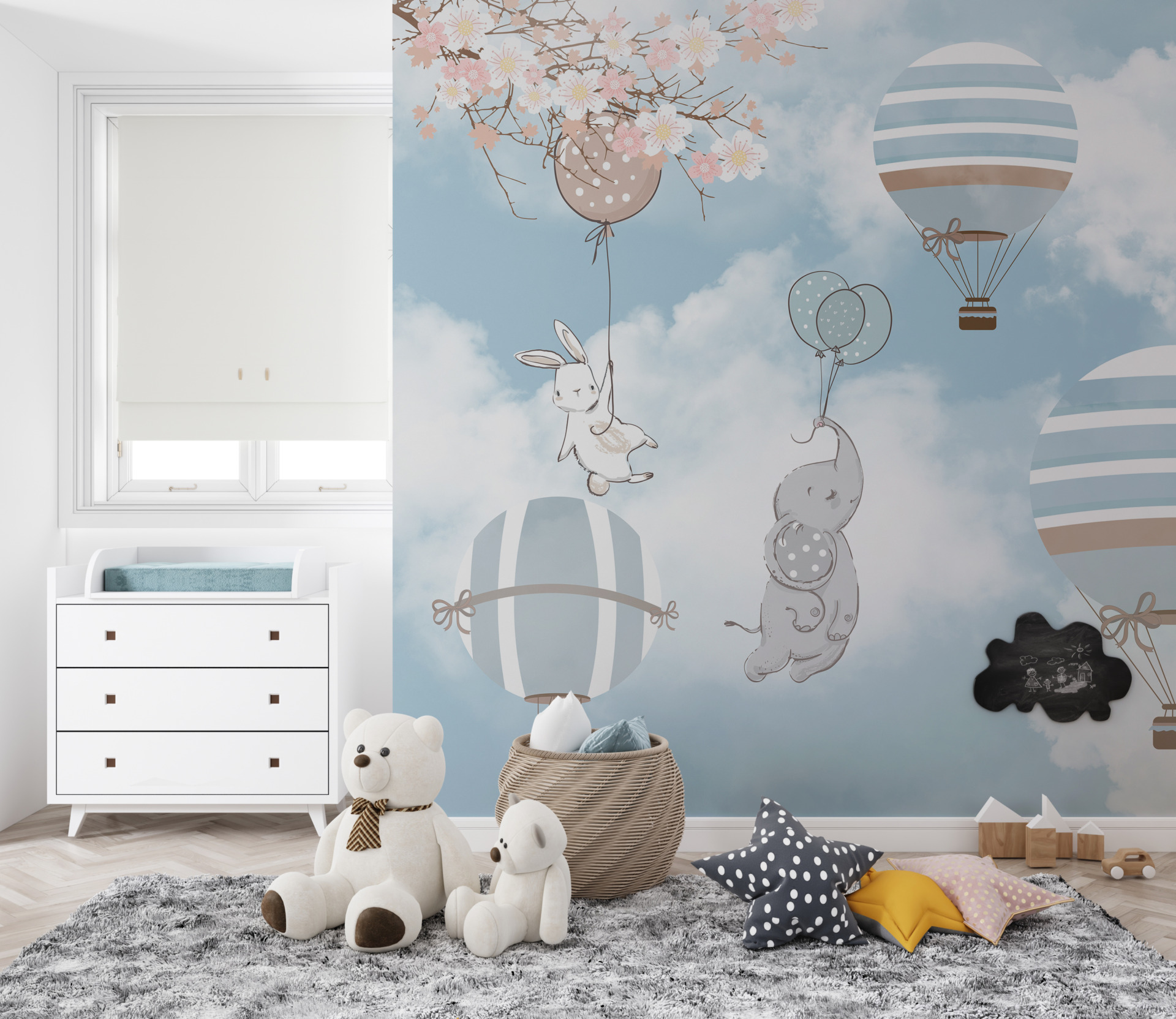 Mural de primăvară zbor cu balonul