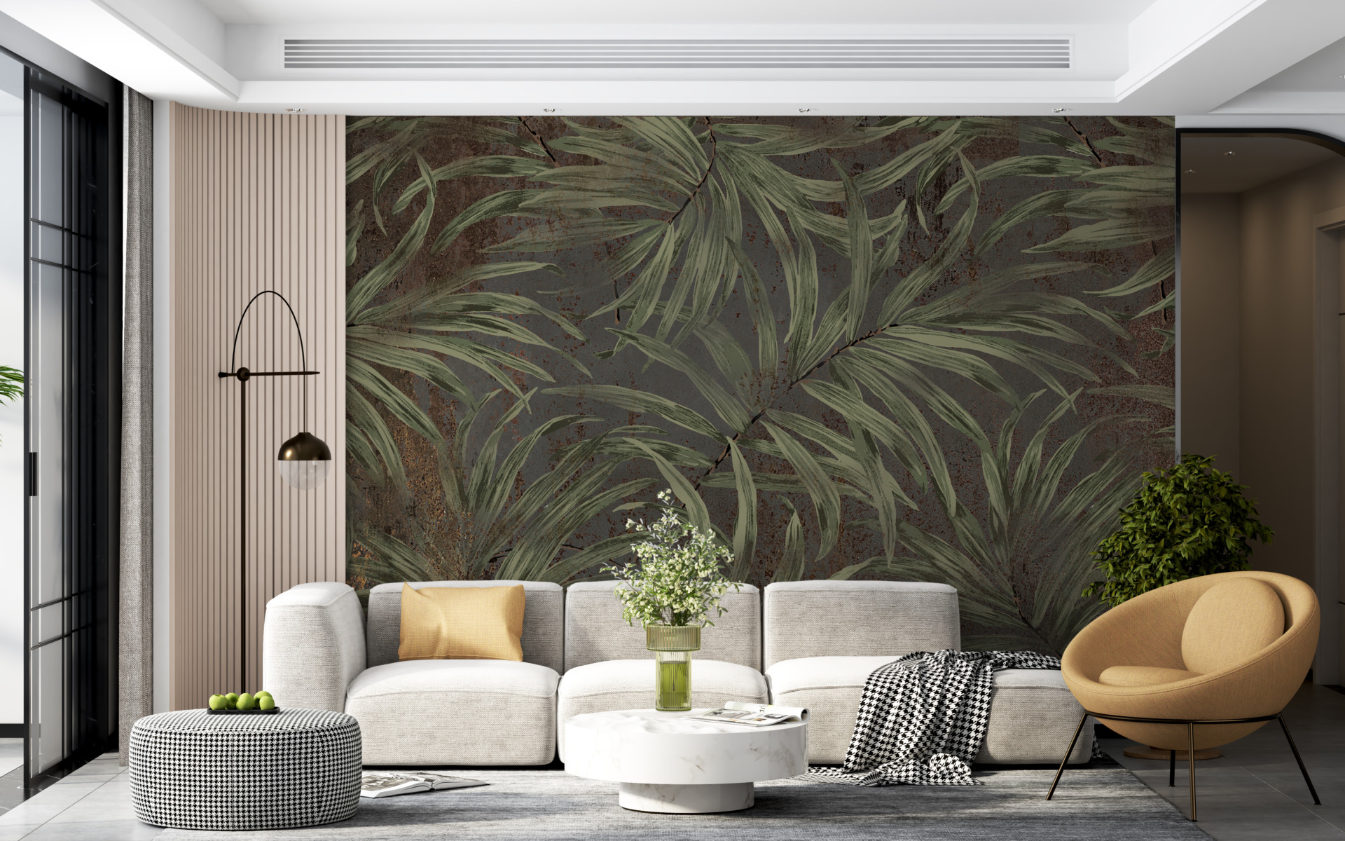 Mural verde de frunze de Dracaena