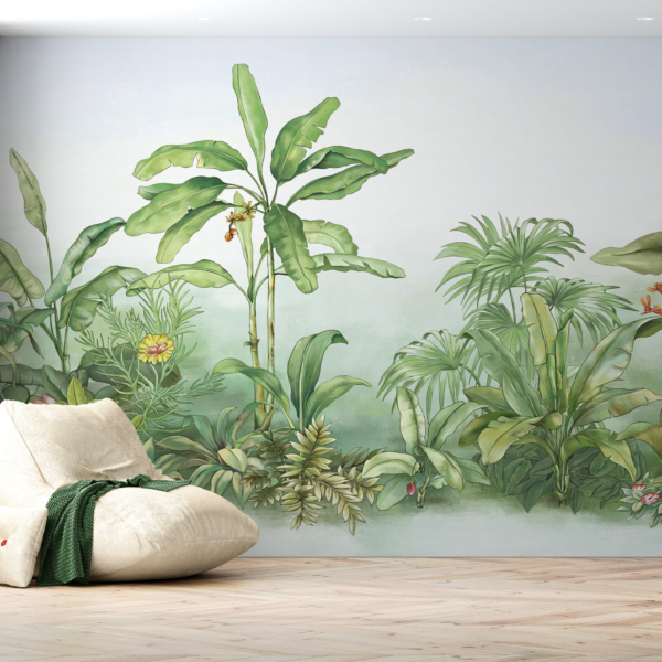 Pictura murală junglă verde