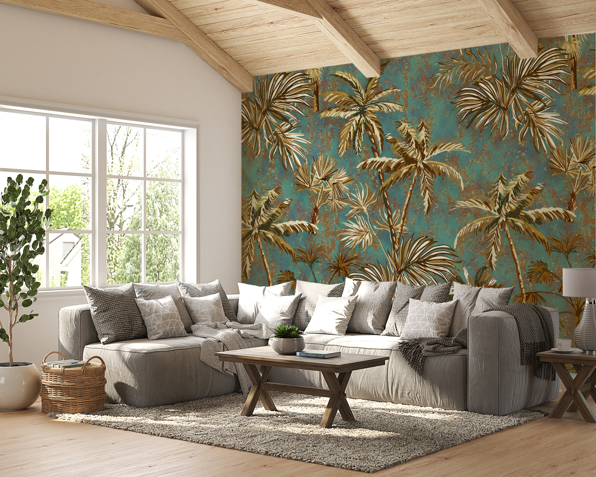 Fotografie murală Golden Palm Trees