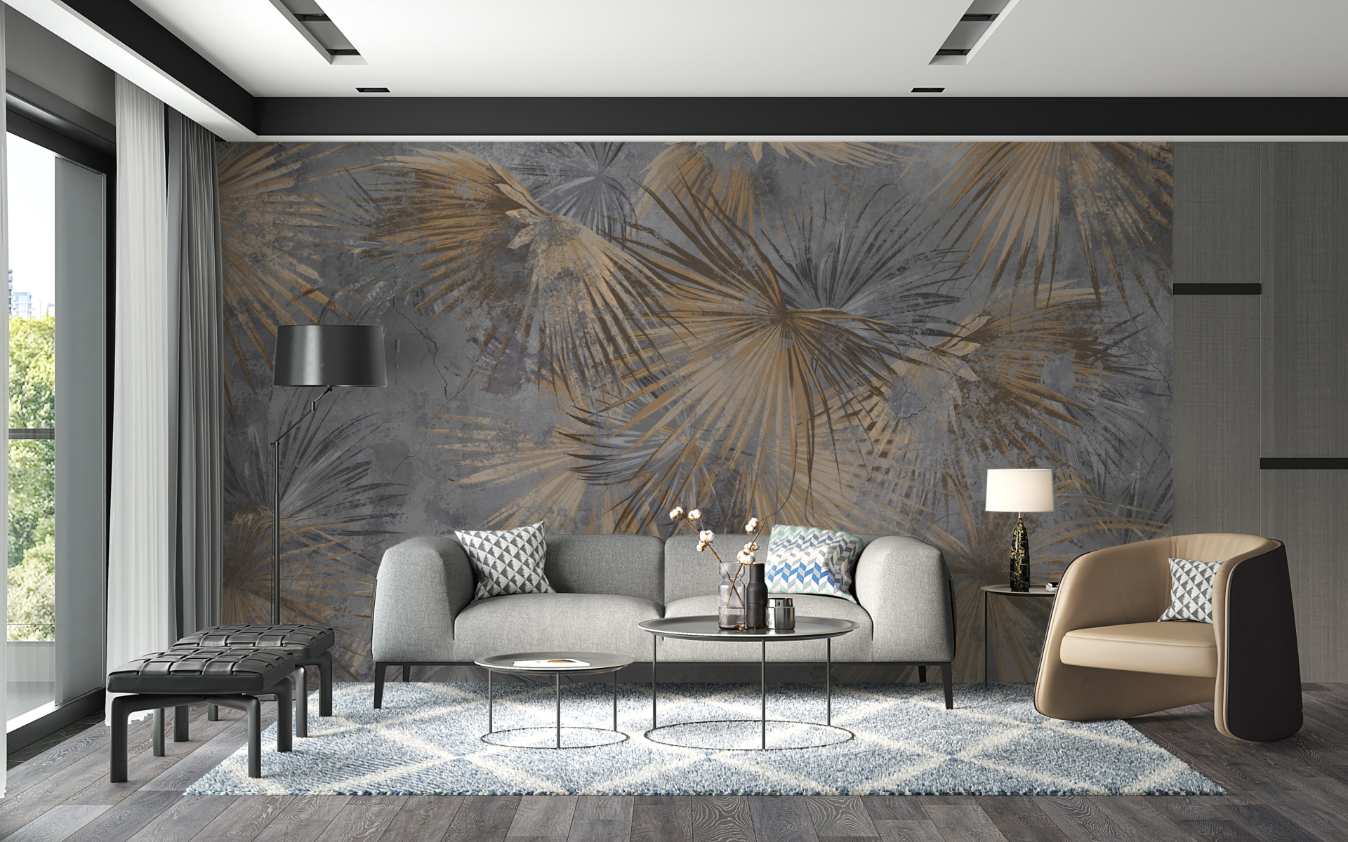Mural Gold de frunze desfășurate
