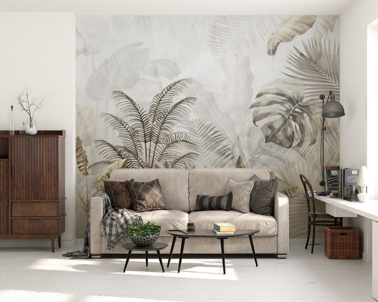 Fototapet Tropical Palm Gold