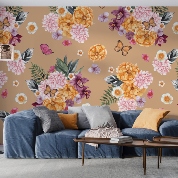Photowall Flori și fluturi veseli