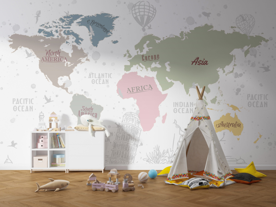 Wallpaper Harta lumii alb